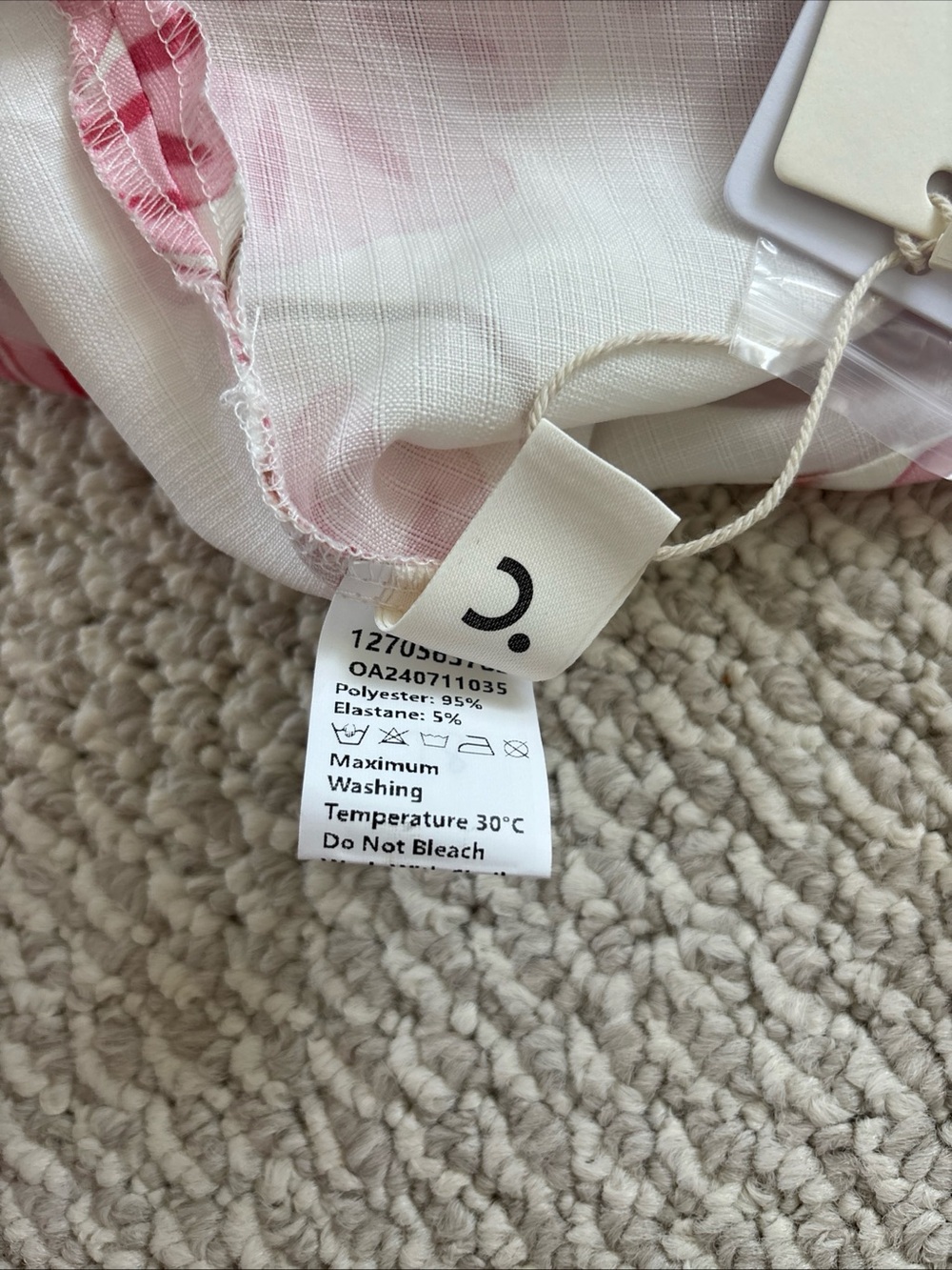 Commense White A-Line Dress with Pink Floral Print - Picture 6 of 6